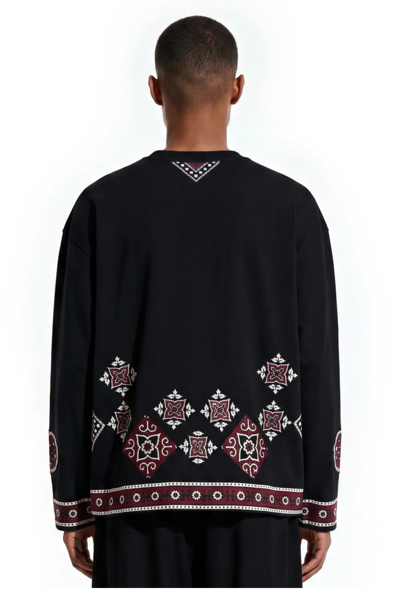 Ajrak Patchwork Long Sleeve Tee - Image 3