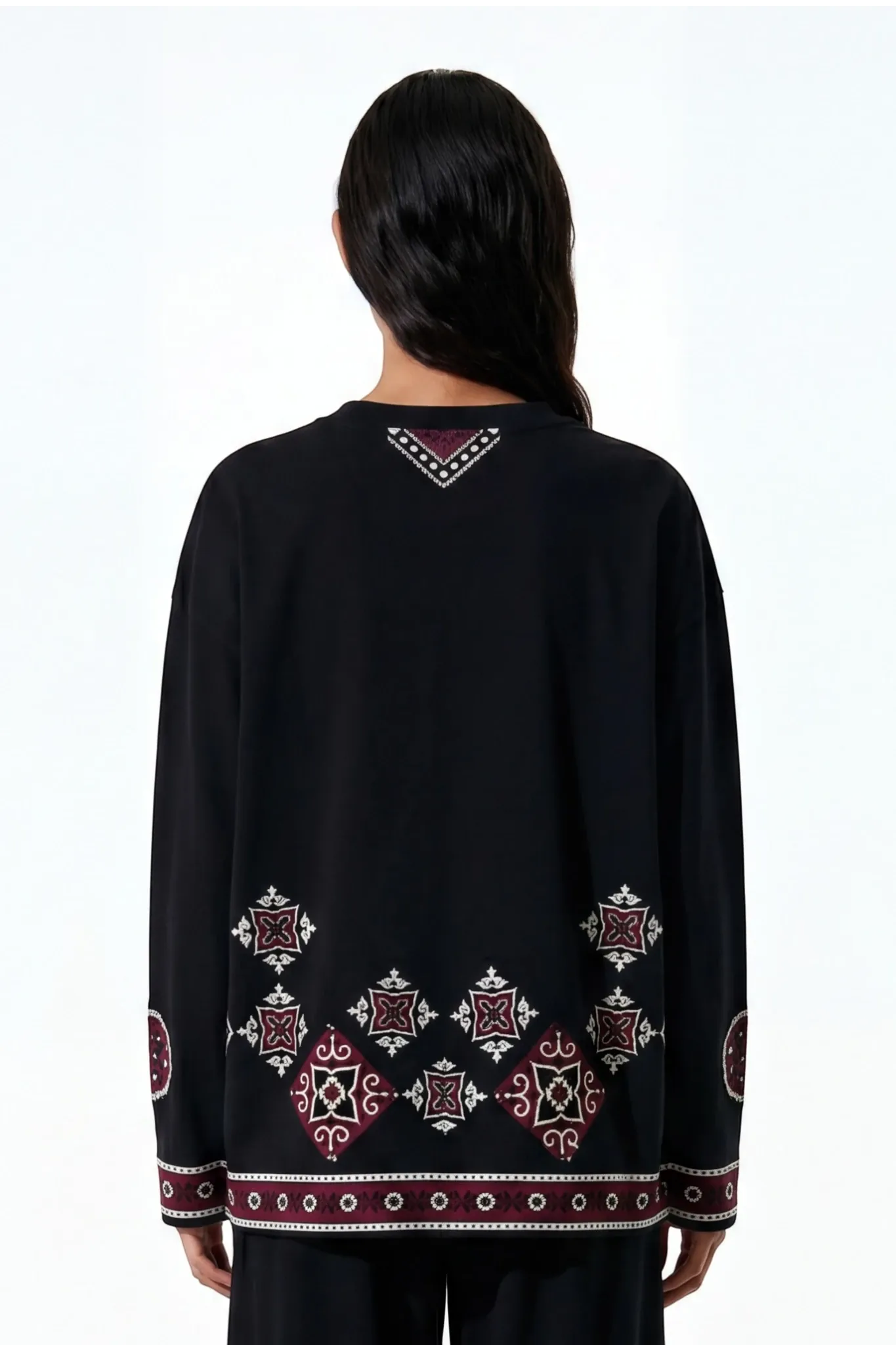 Ajrak Patchwork Long Sleeve Tee - Image 10
