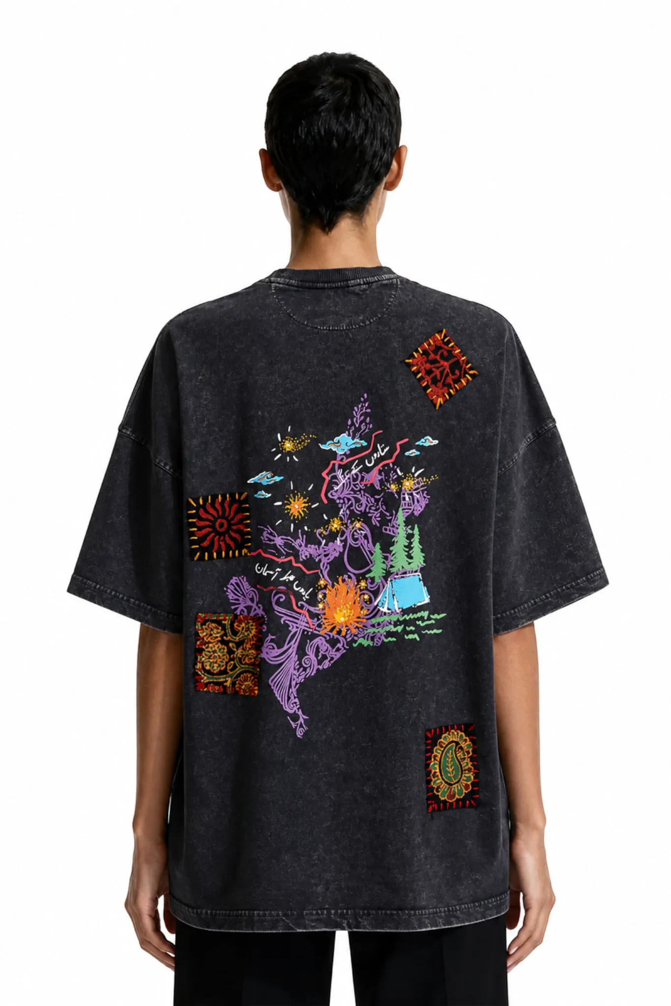 PATCHWORK HAND EMBELLISHED T-SHIRT - Image 8
